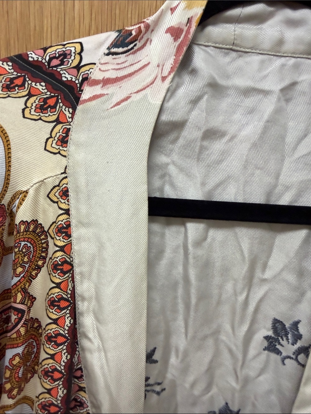 Johnny Was REVERSIBLE Boho Paisley Long Open-Front Coatigan in Cream & Rust - Picture 14 of 17